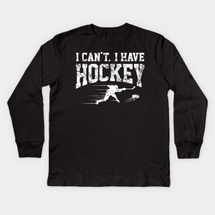 Ice Hockey TACOS Perfect Funny Vintage Stick Sport Kids Long Sleeve T-Shirt